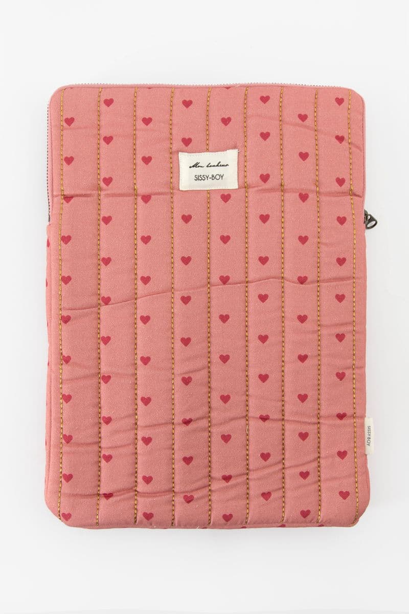 Housse Ordinateur Portable Avec Imprimé Cœurs - Rose