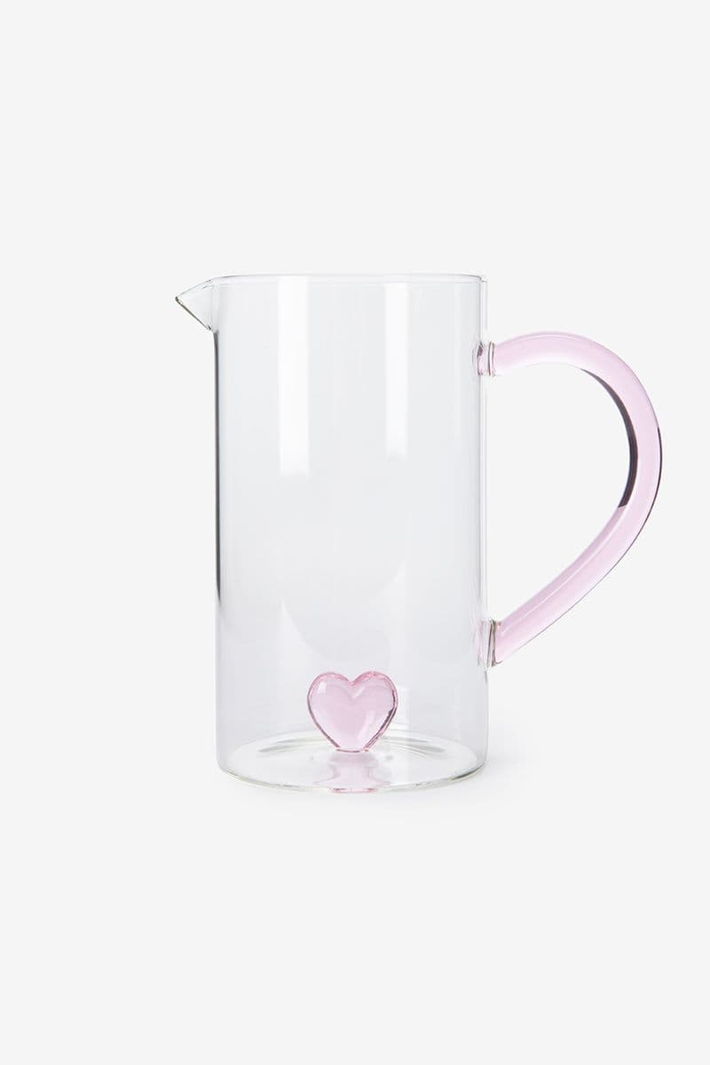 Carafe En Verre Avec Petit Cœur À L'intérieur