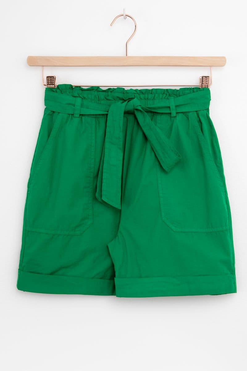Short Paper Bag Taille Haute - Vert
