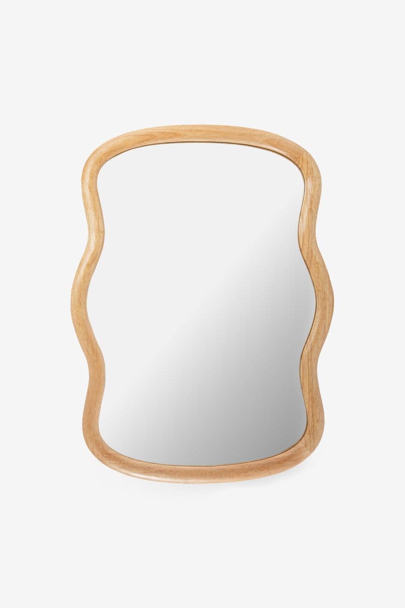 Miroir Mural Avec Cadre Ondulé - Marron