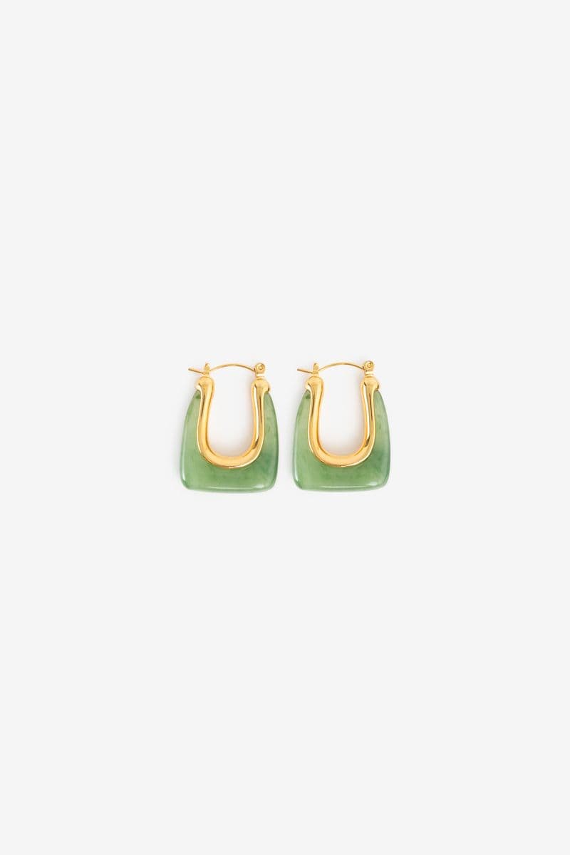 Groene Ovalen Resin Oorbellen
