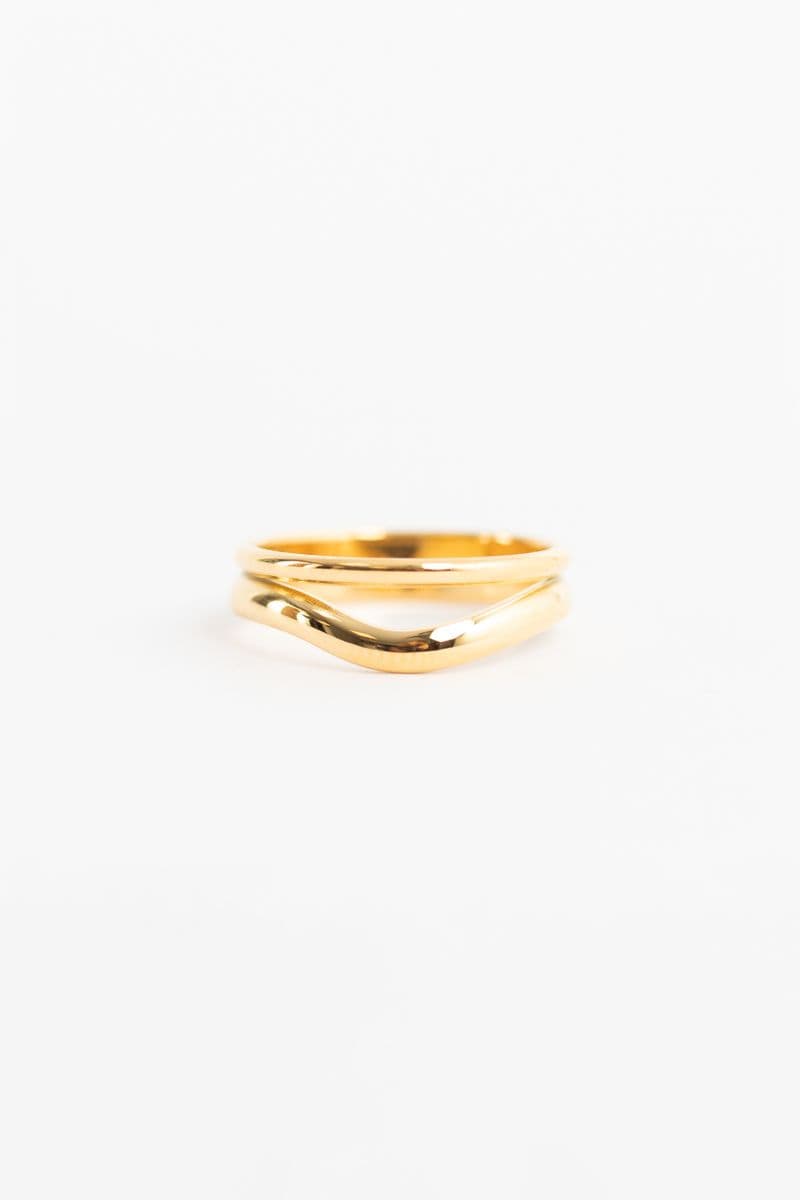 Gold Plated Dubbele Ring