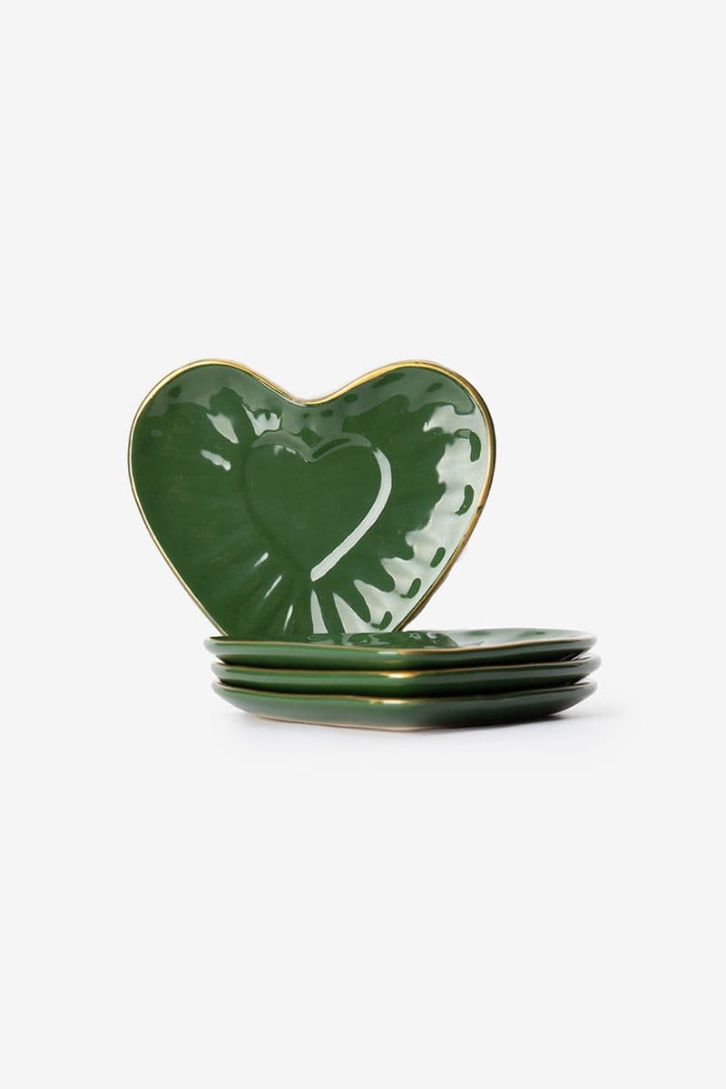 Groene Gebaksbordjes Hart