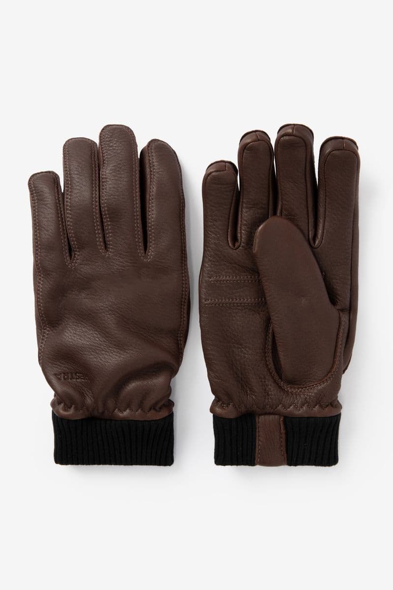 Hestra Gants En Cuir - Marron Foncé