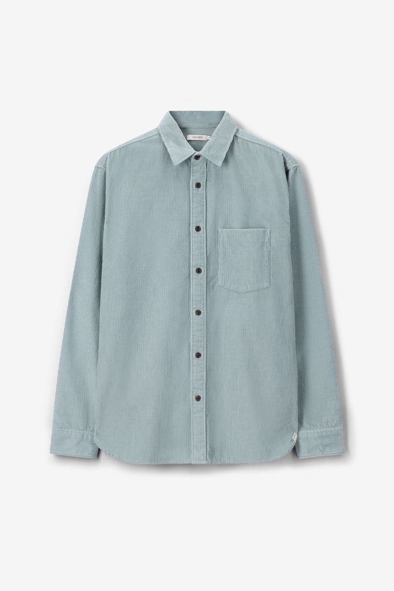 Blauw Corduroy Overhemd