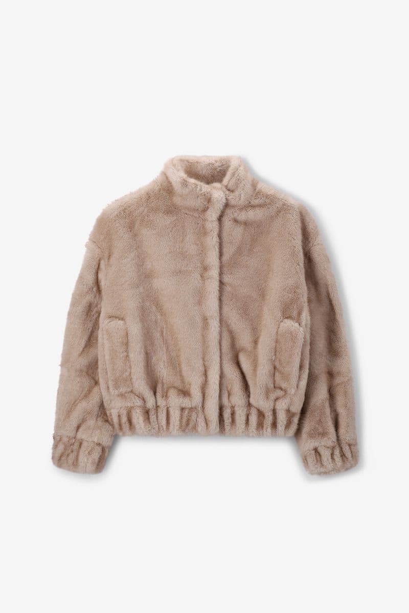 Veste Fausse Fourrure - Marron Clair