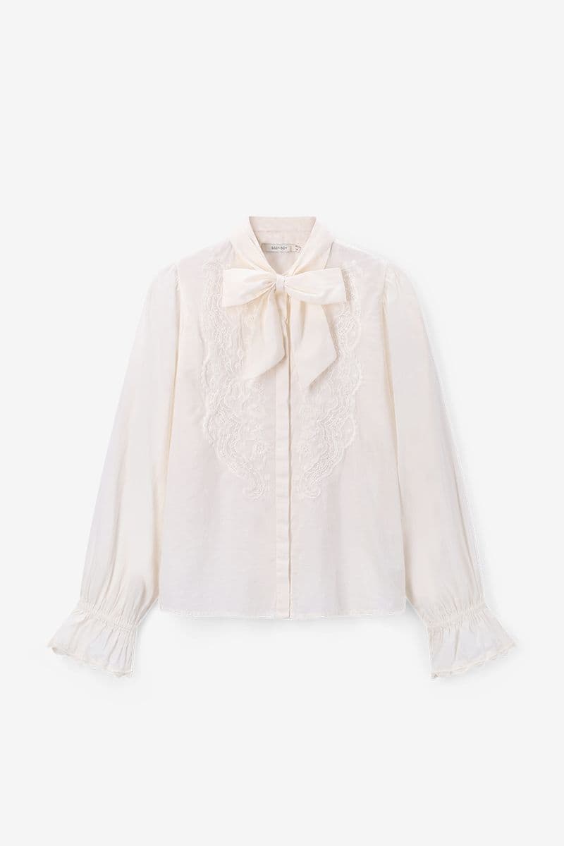 Blouse Avec Nœud - Blanc