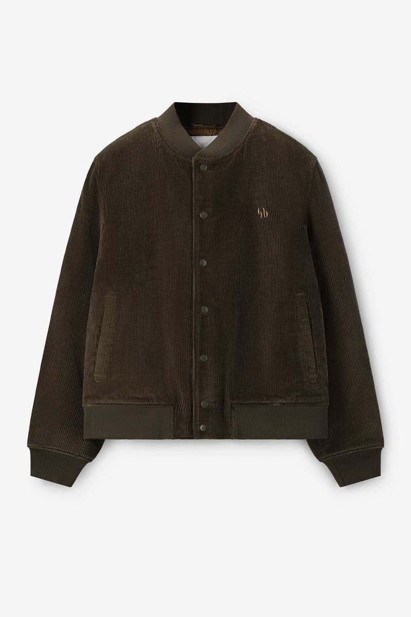 Donkergroene Corduroy Bomber Jas