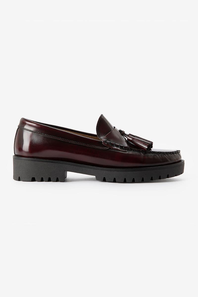 Donkerrode Leren Chunky Loafer