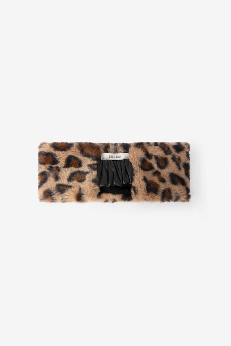 Bandeau En Fausse Fourrure Avec Imprimé Léopard - Marron