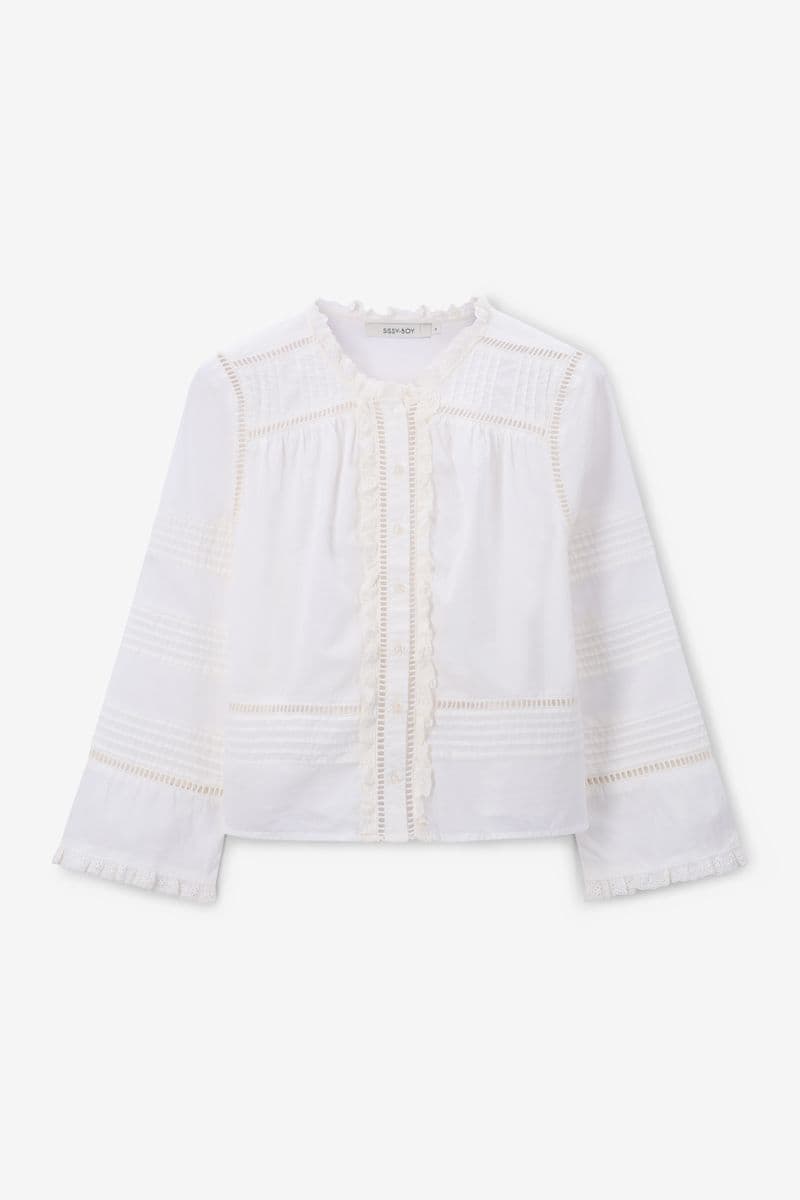 Blouse Avec Broderies - Blanc
