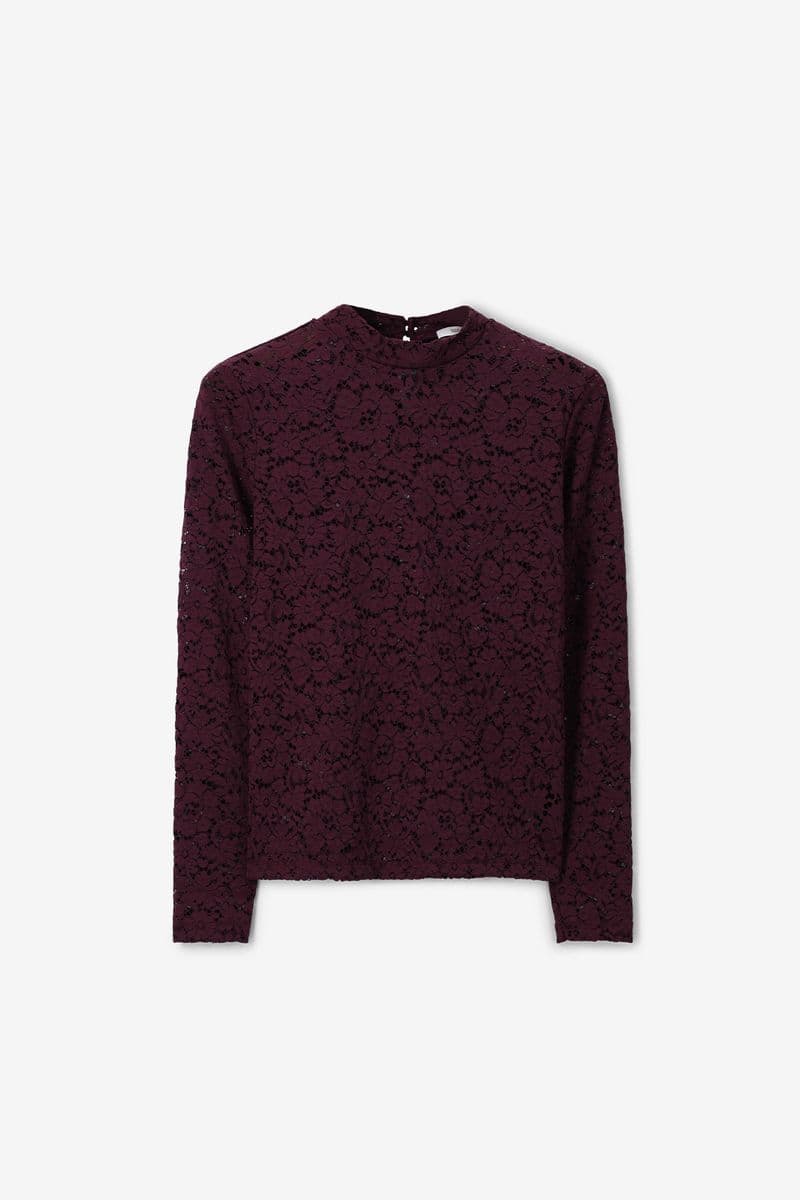 Top En Dentelle - Rouge Foncé