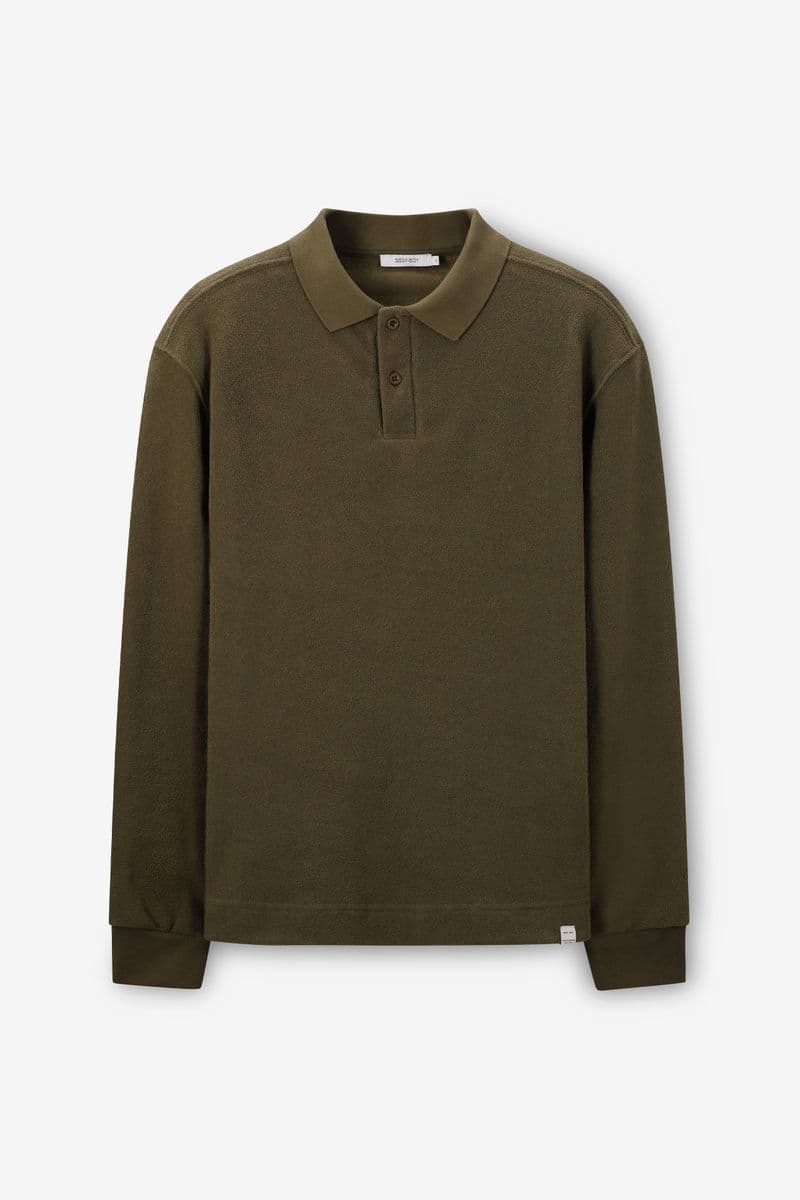 Donkergroene Badstof Sweater