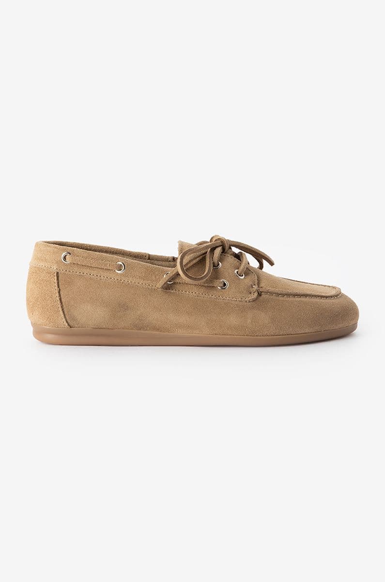 Chaussures Bateau En Daim - Beige