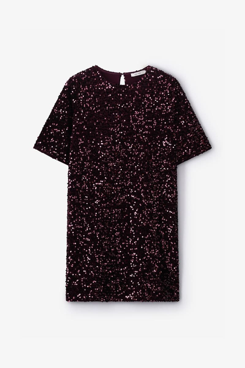 Robe À Paillettes - Rouge Foncé