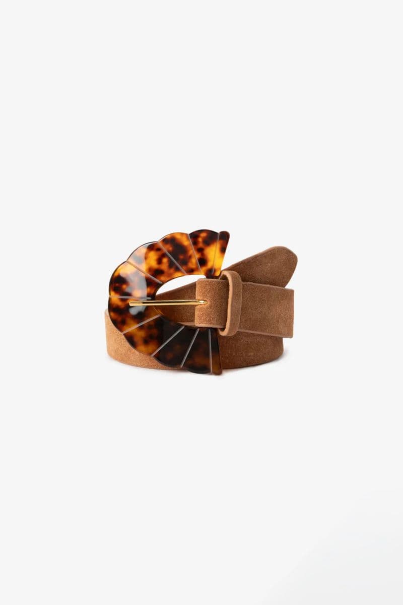 Lichtbruine Suéde Riem Met Resin Gesp