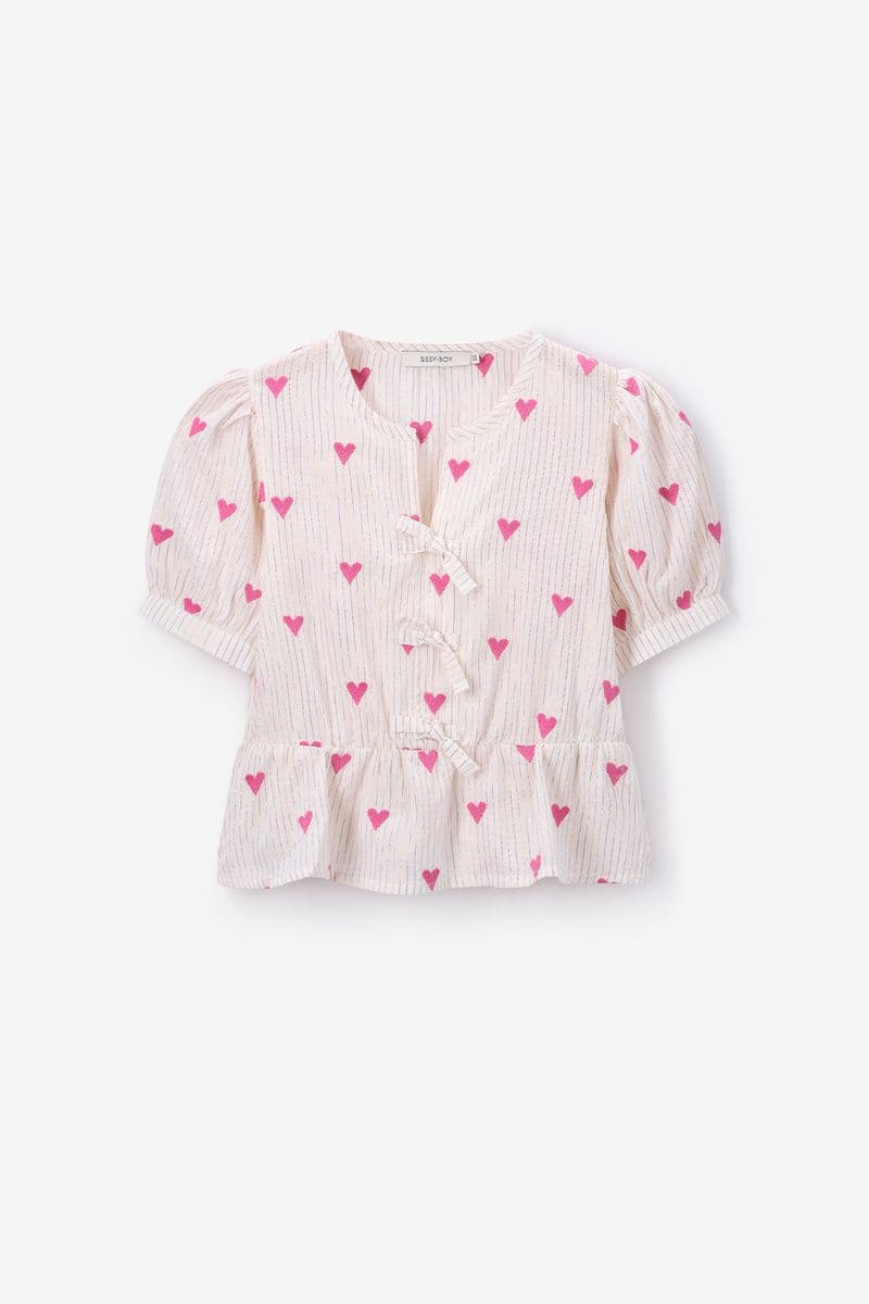 Blouse Avec Cœurs - Blanc