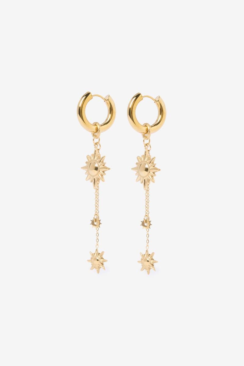 Boucles D'oreille Plaqué Or Avec Petits Soleils