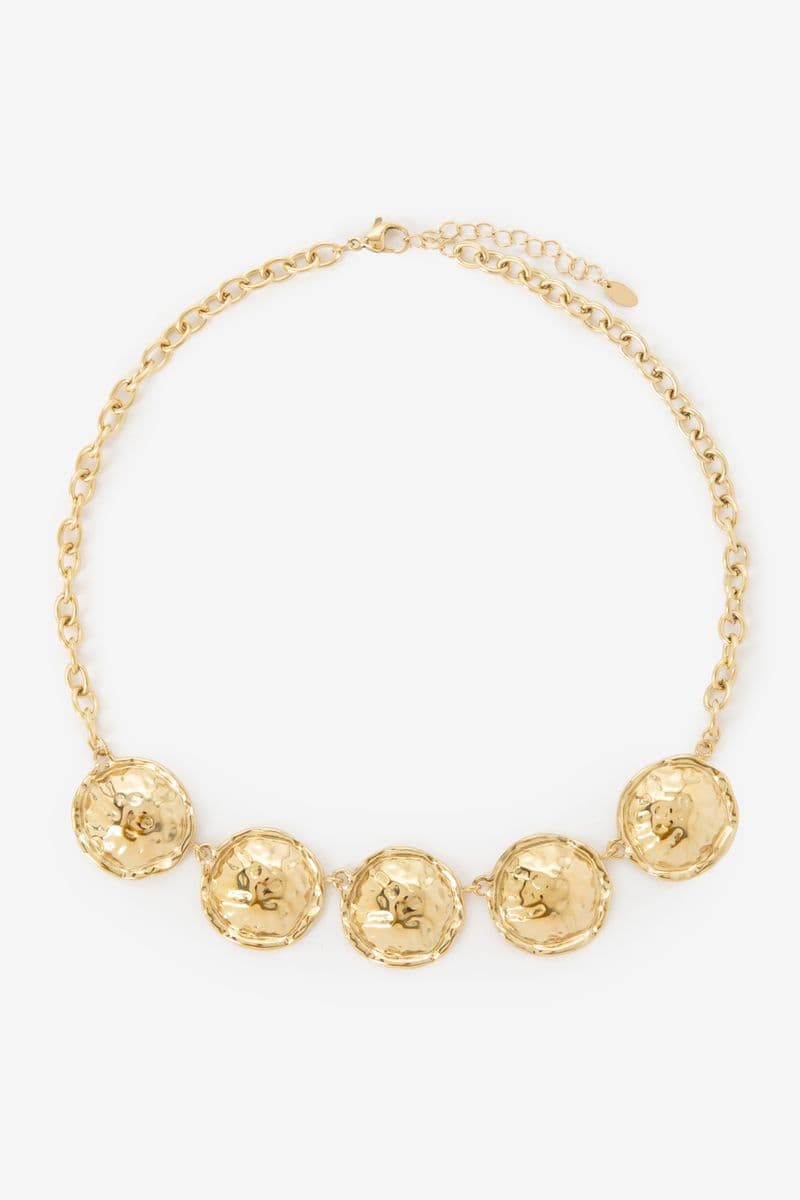 Gold Plated Ketting Met Ronde Hangers