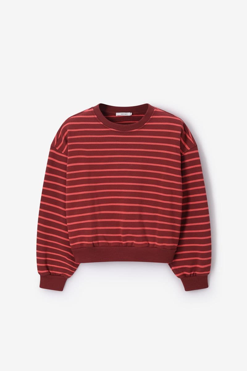 Donkerrode Gestreepte Sweater