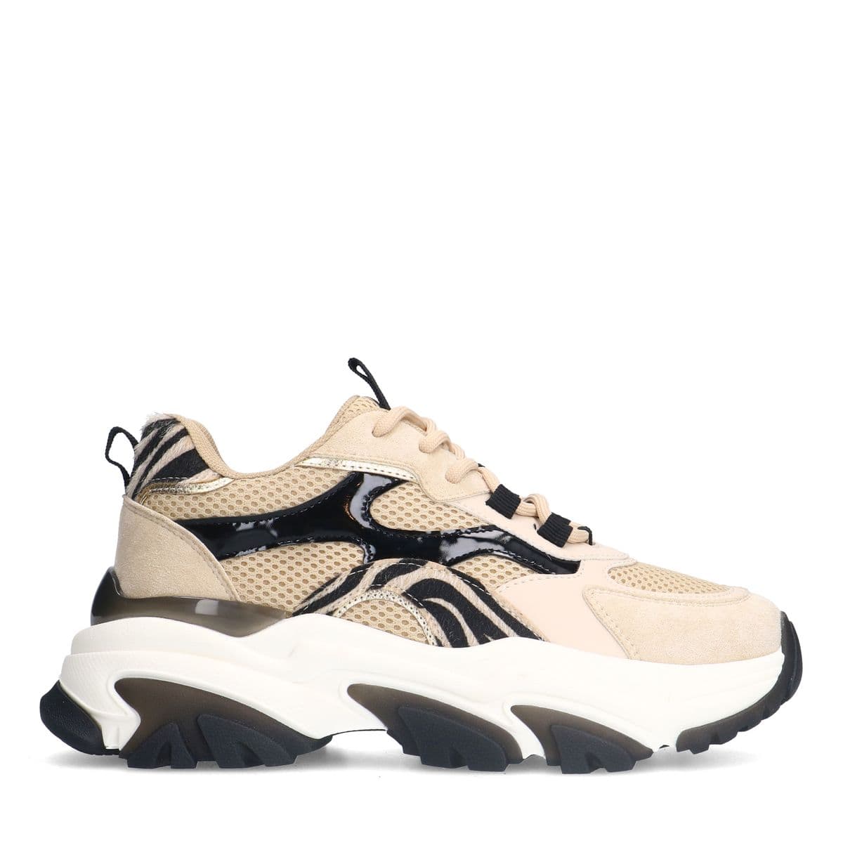 Baskets imprimé zèbre avec détails - beige