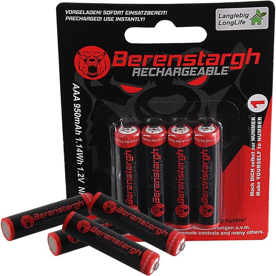 Berenstargh Oplaadbare (4 Pcs., AAA, 950 mAh), Batterijen