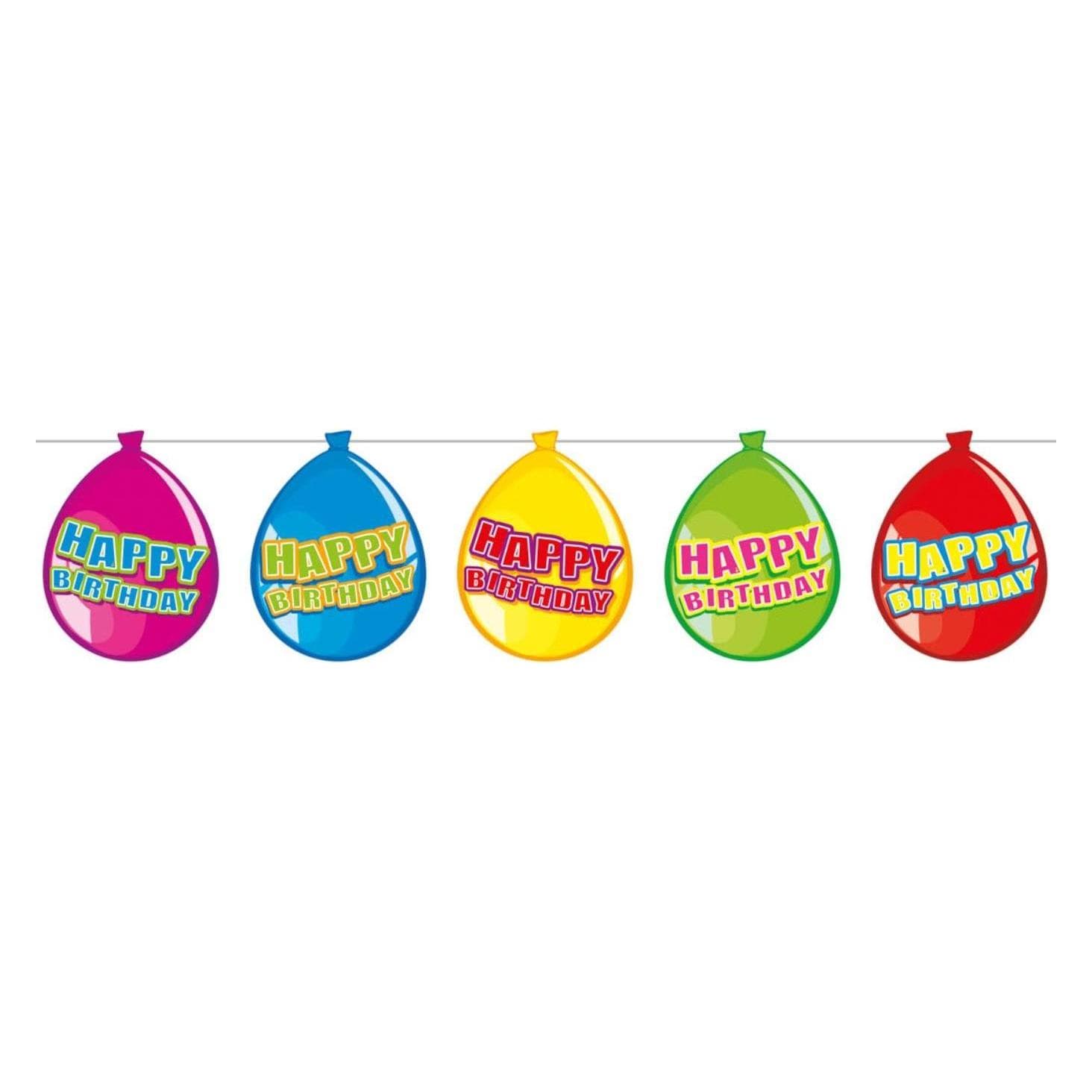 Folat Trosballonnen Gelukkige Verjaardag (1 Pcs.)