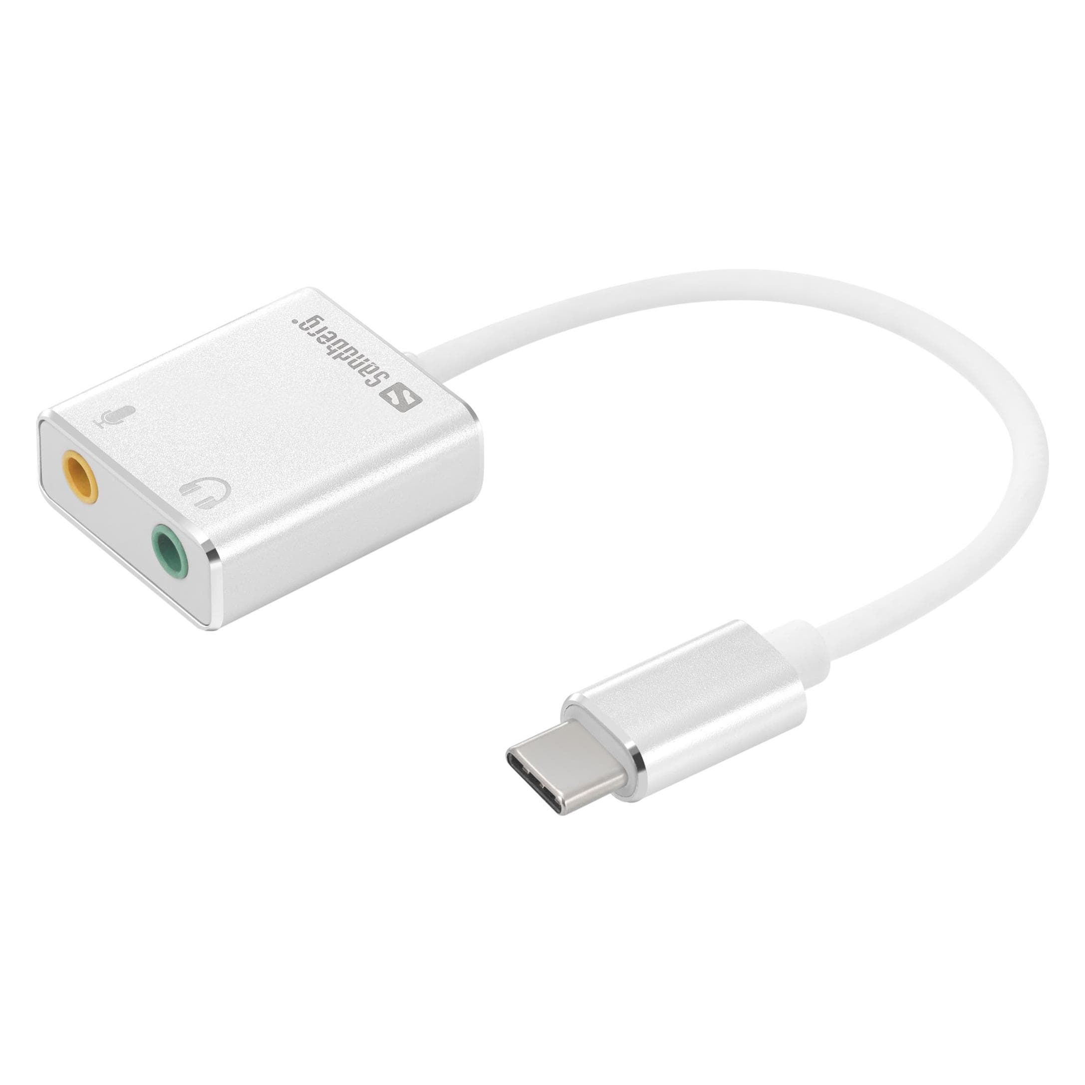 Sandberg Geluidsverbinding (USB-C), Geluidskaart, Wit