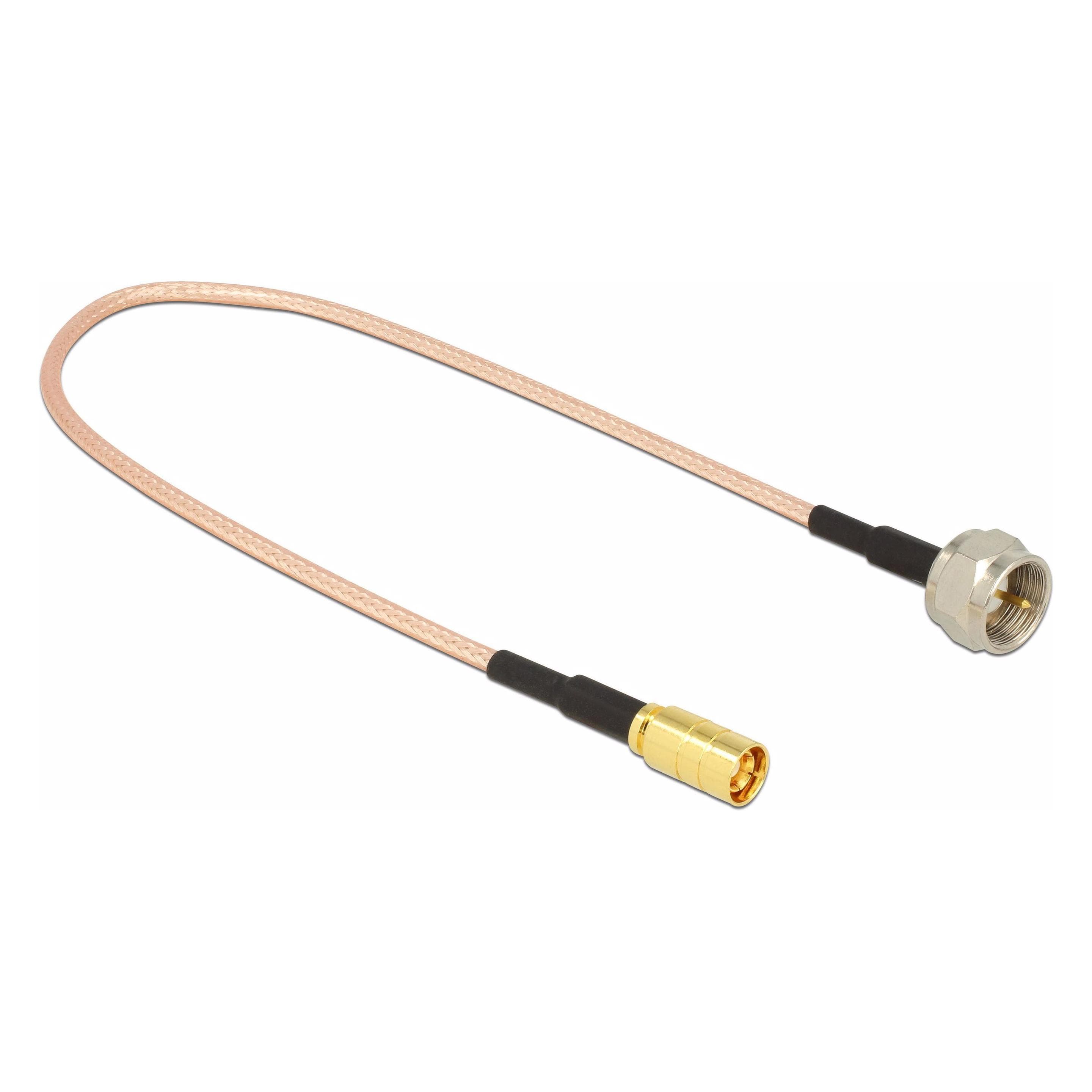 Delock Antenne adapter F - SMB stekker-stekker, 25cm (Antennekabel), Antennekabel