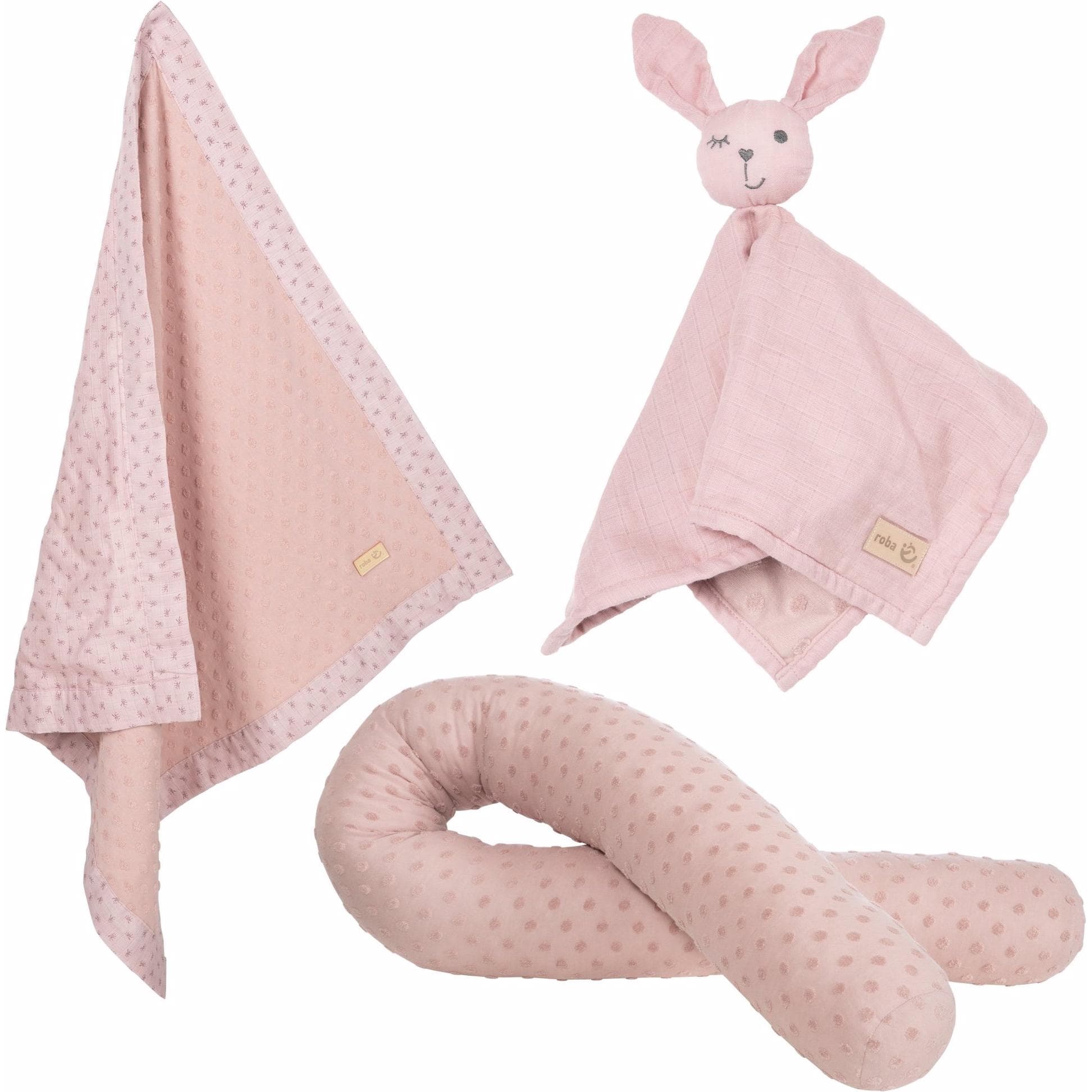 Roba, Knuffeldoekje, Geschenkset Baby Knuffelen en Spelen Lil Planet roze