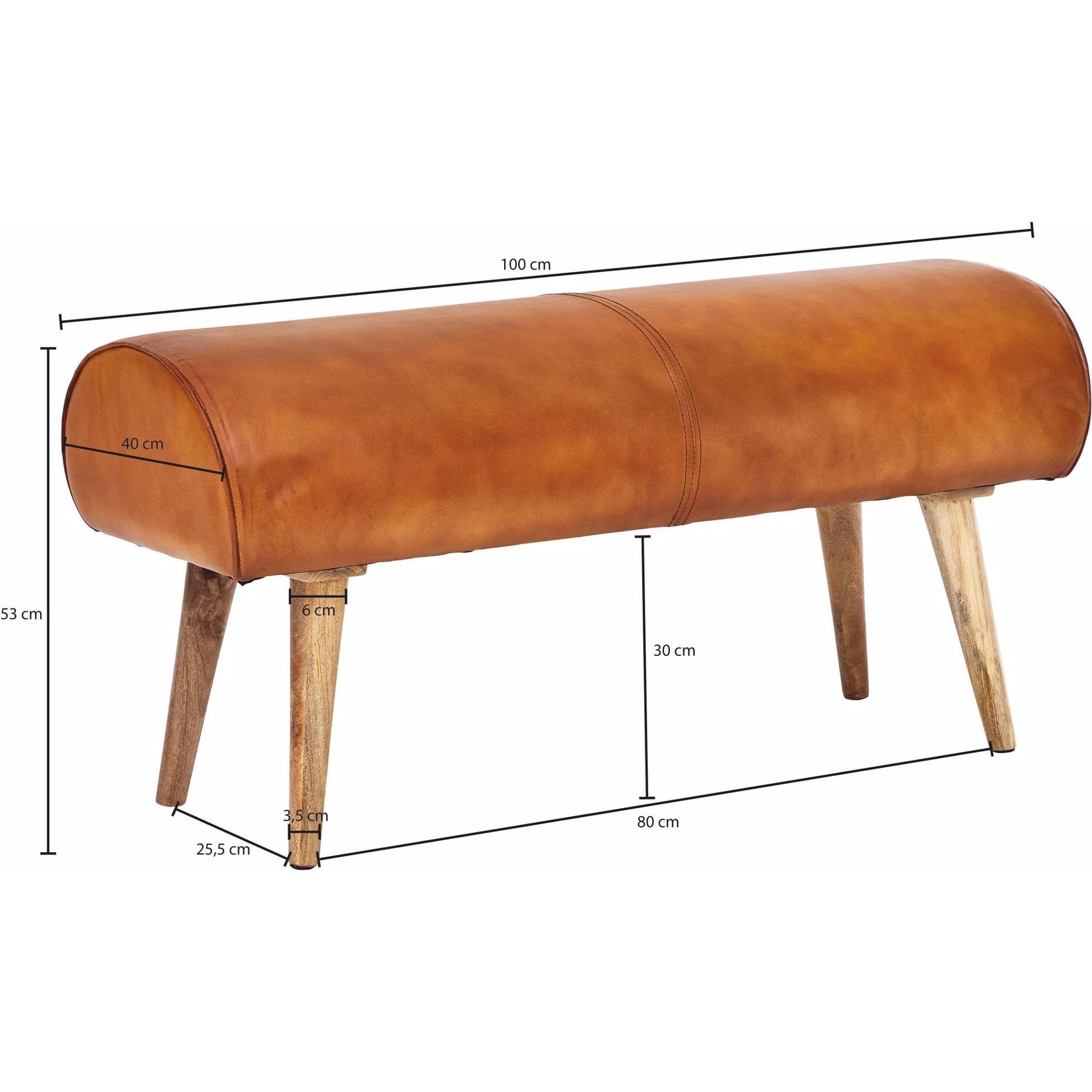 Wohnling, Bank, Echt leer (100 cm)
