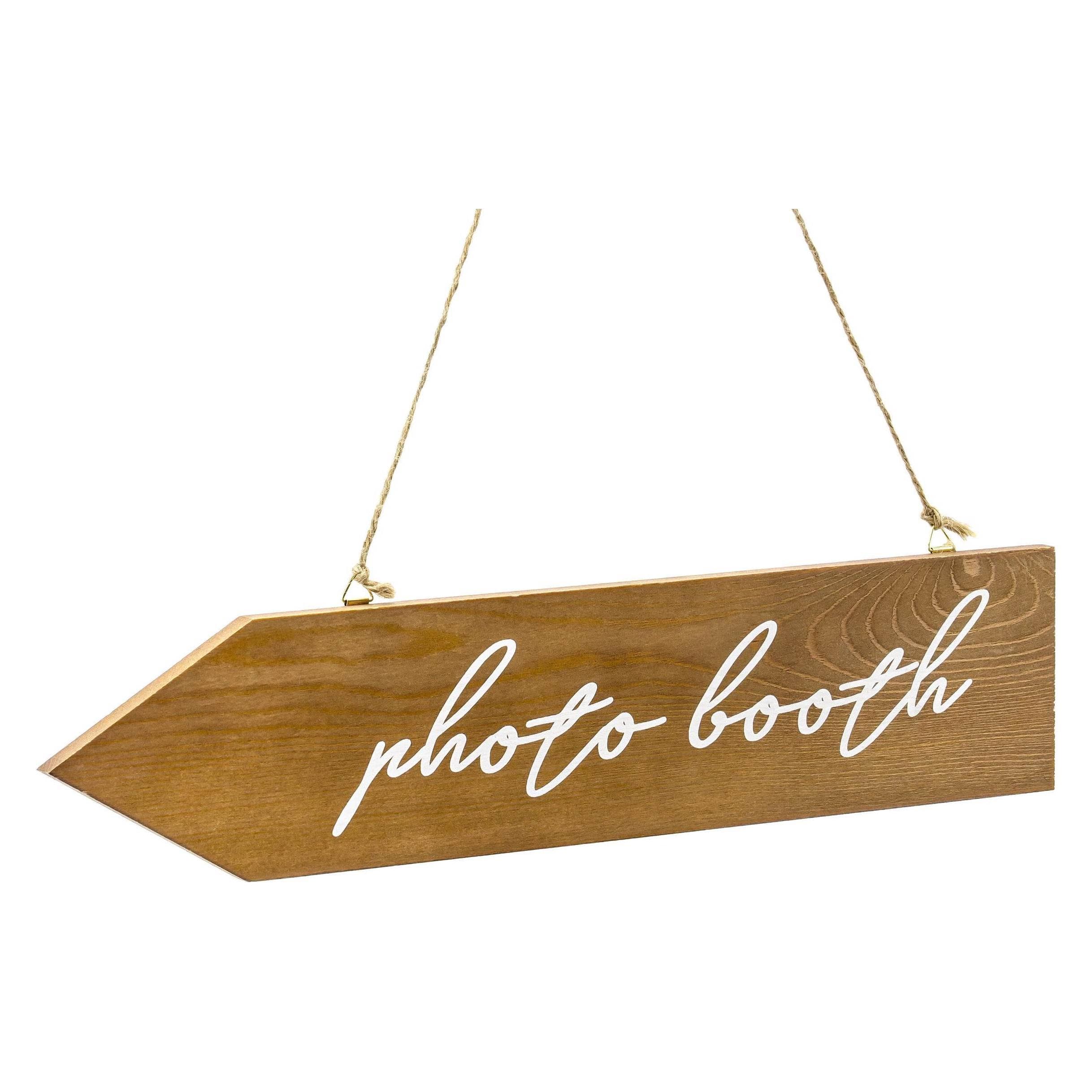 Partydeco Feestaccessoire Houten Wegwijzer Foto Cabine Bruin/Wit (1 Pcs.)