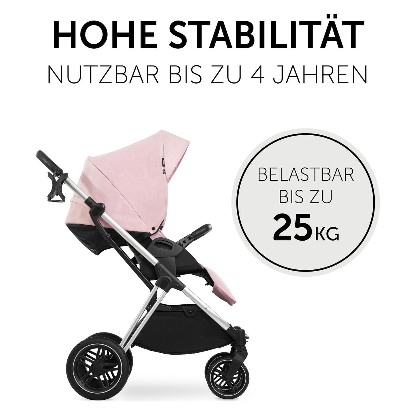 Hauck, Kinderwagen, zilver/melange roos (0 Maanden - 4 Jaren)