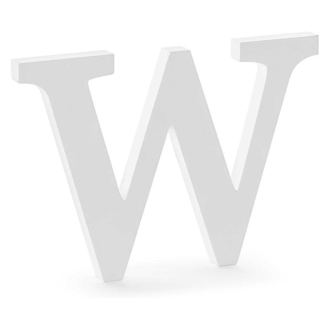 Partydeco Houten letter "W" wit (1 Pcs.)