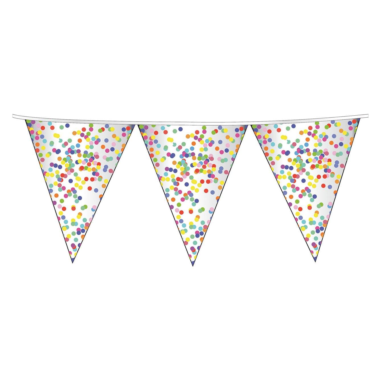 Haza Witbaard Vlaggenlijn Confetti, 6mtr.