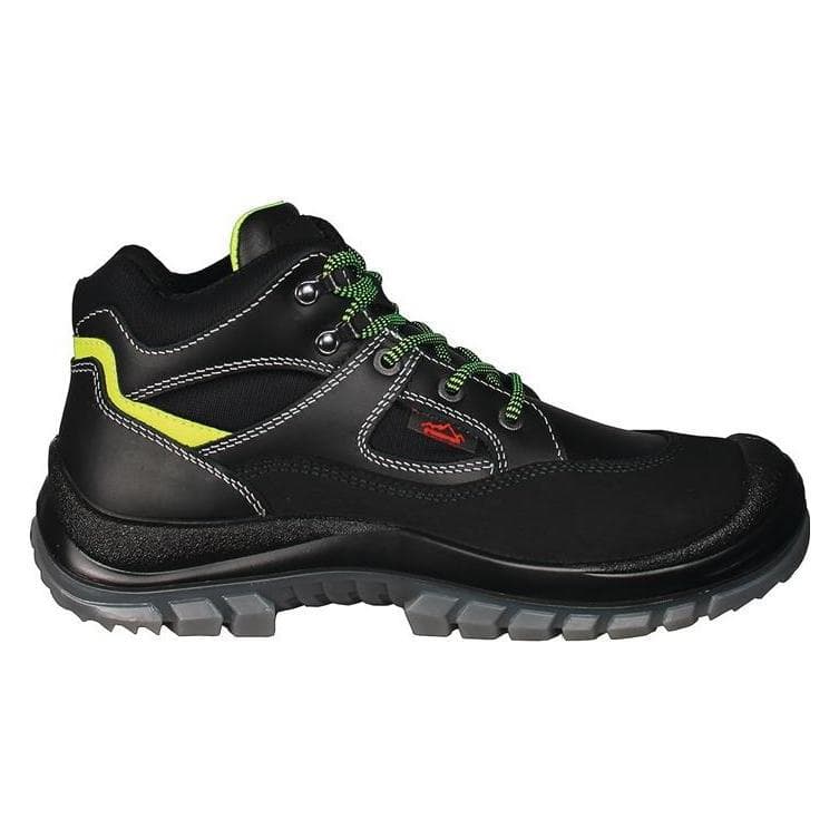 Remisberg, Werkschoenen, Veiligheidslaarzen Tibet maat 47 zwart/neongroen S3 EN ISO 20345 volnerf leer (S3, 47)