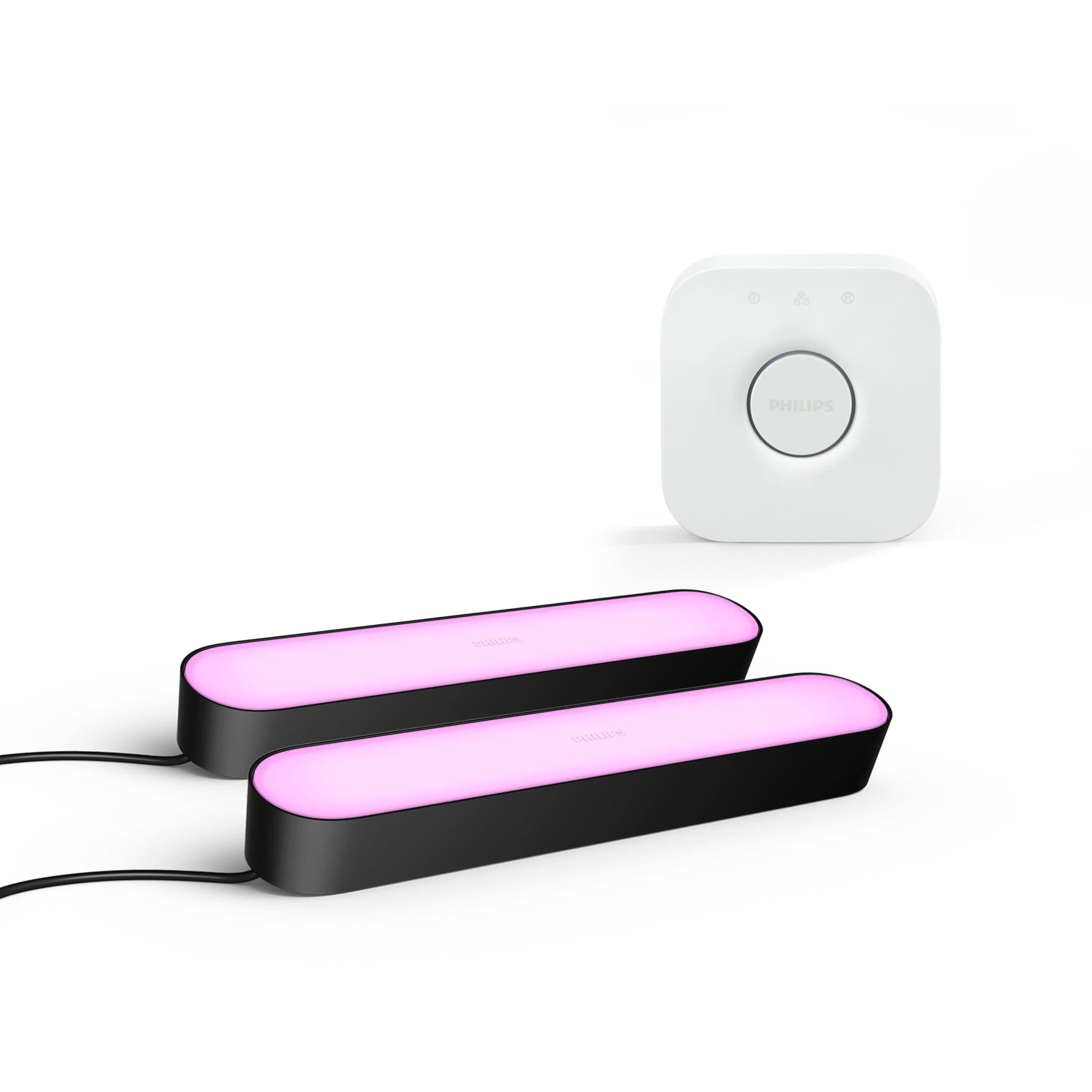 Philips Bundel: 2x Play Lightbars Zwart + Hue Bridge