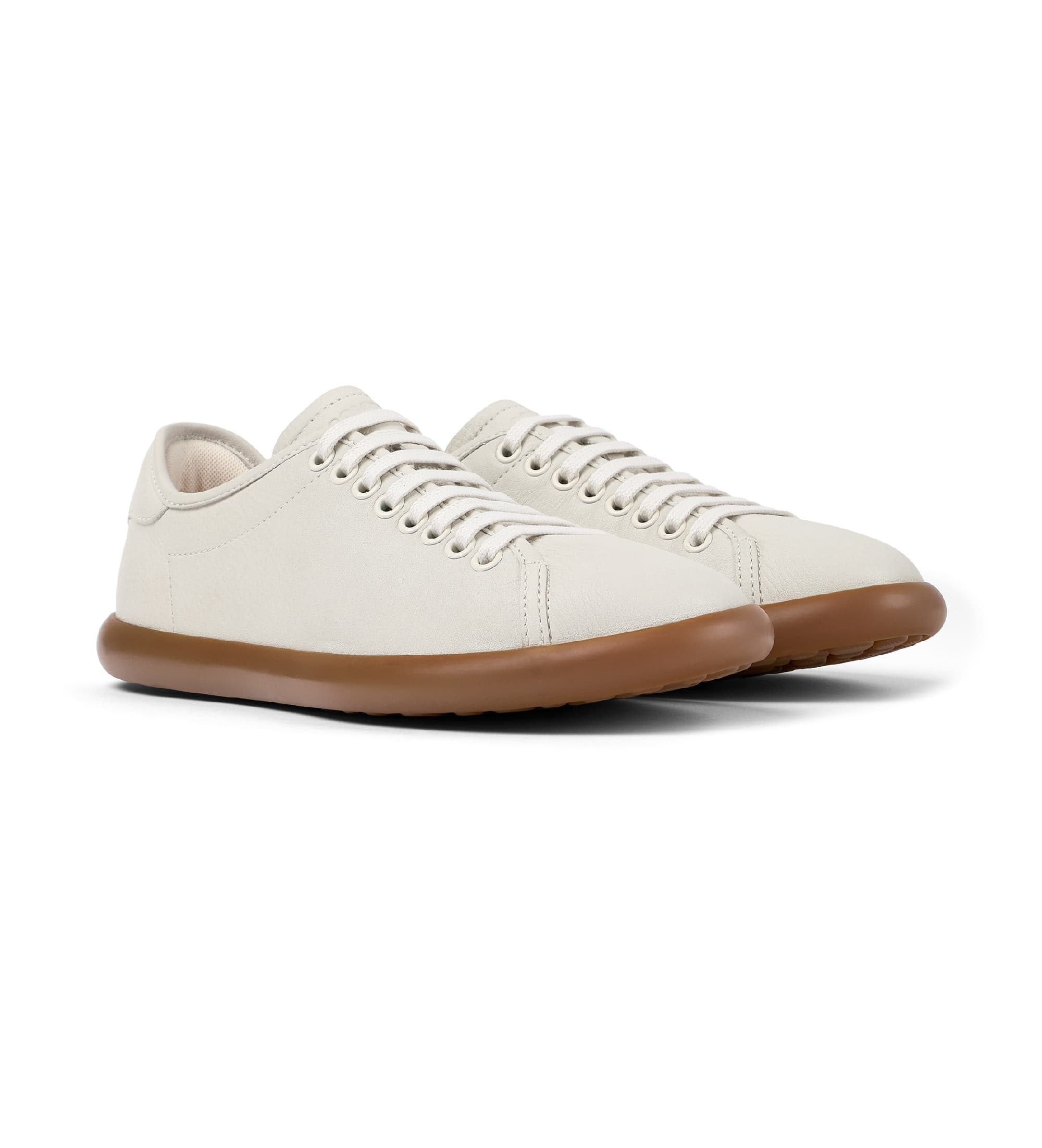 Camper pour femme. K201668-001 Baskets en cuir Pelotas Soller blanc (41), Plat, Lacets, Casuel