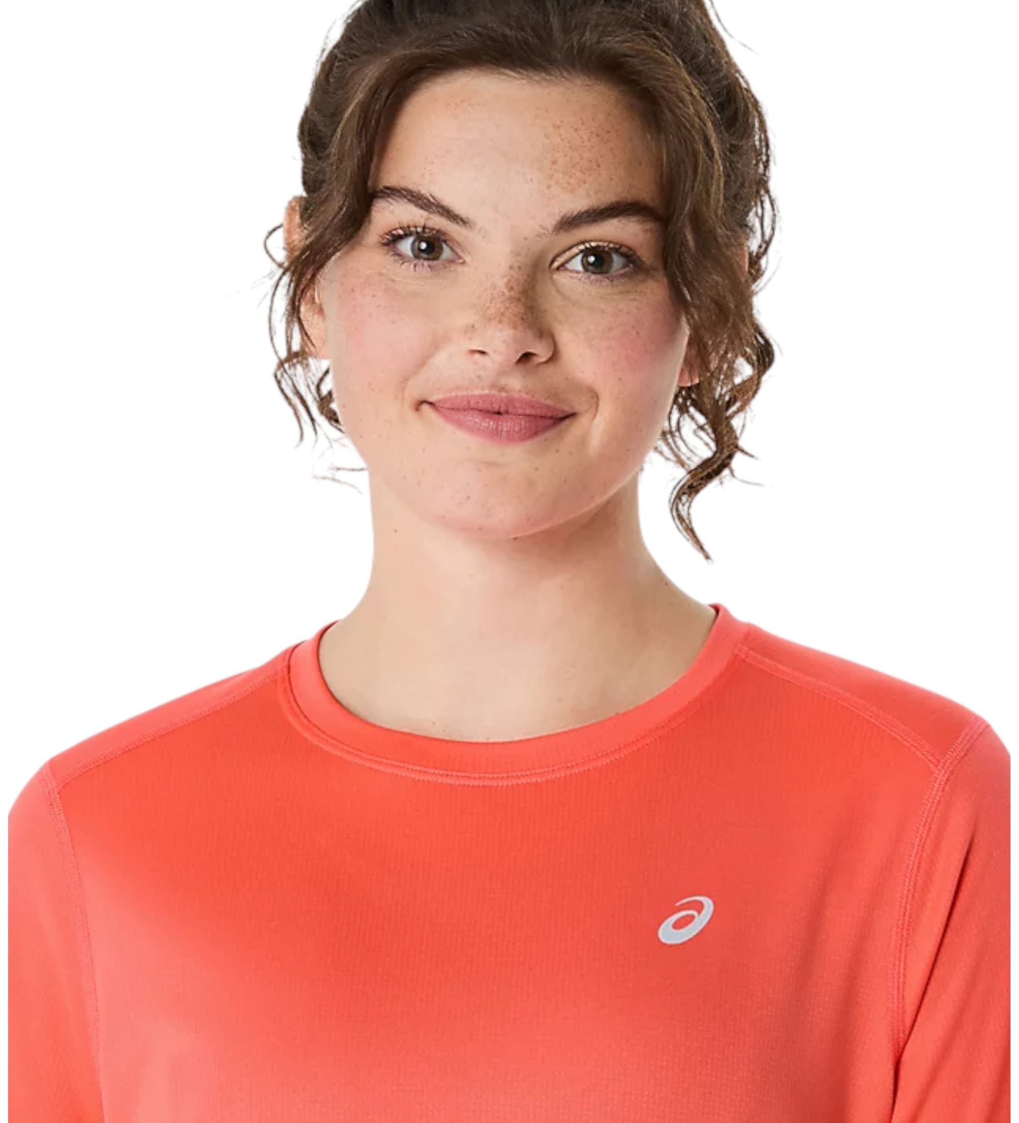 Asics für Damen. 2012D170 Core Ss korallenfarbenes T-shirt (S), Sportlich, Synthetisch, Laufen, Multisport, Kurzarm