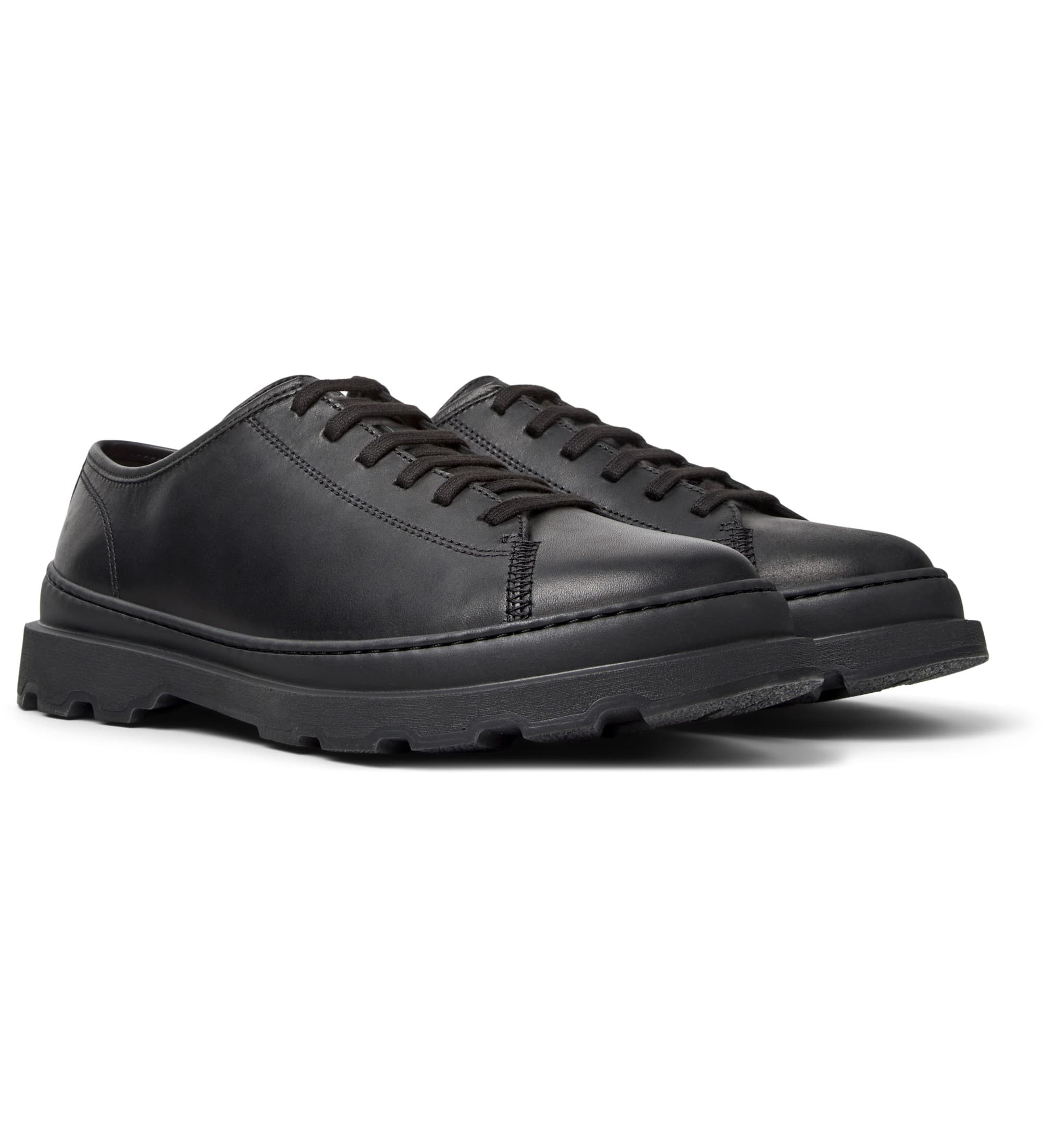 Camper pour homme. K101066-001 Chaussures en cuir Brutus noir (40), Plat, Lacets, Casuel