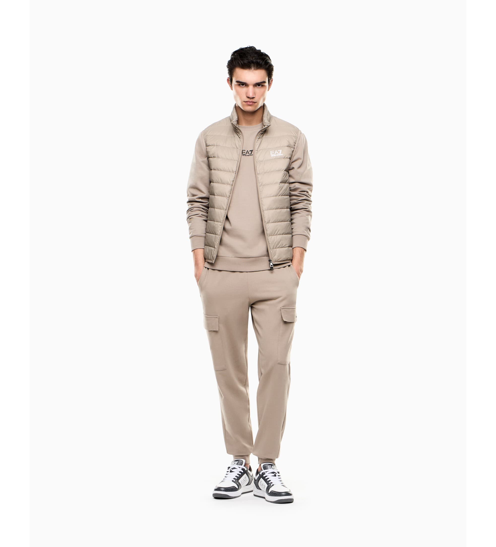 EA7 für Herren. 8NPP67_PJVRZ Core Identity-Hose Braun (XS), Lässig, Sportlich, Baumwolle, Laufen, Tennis/Padel, Multisport