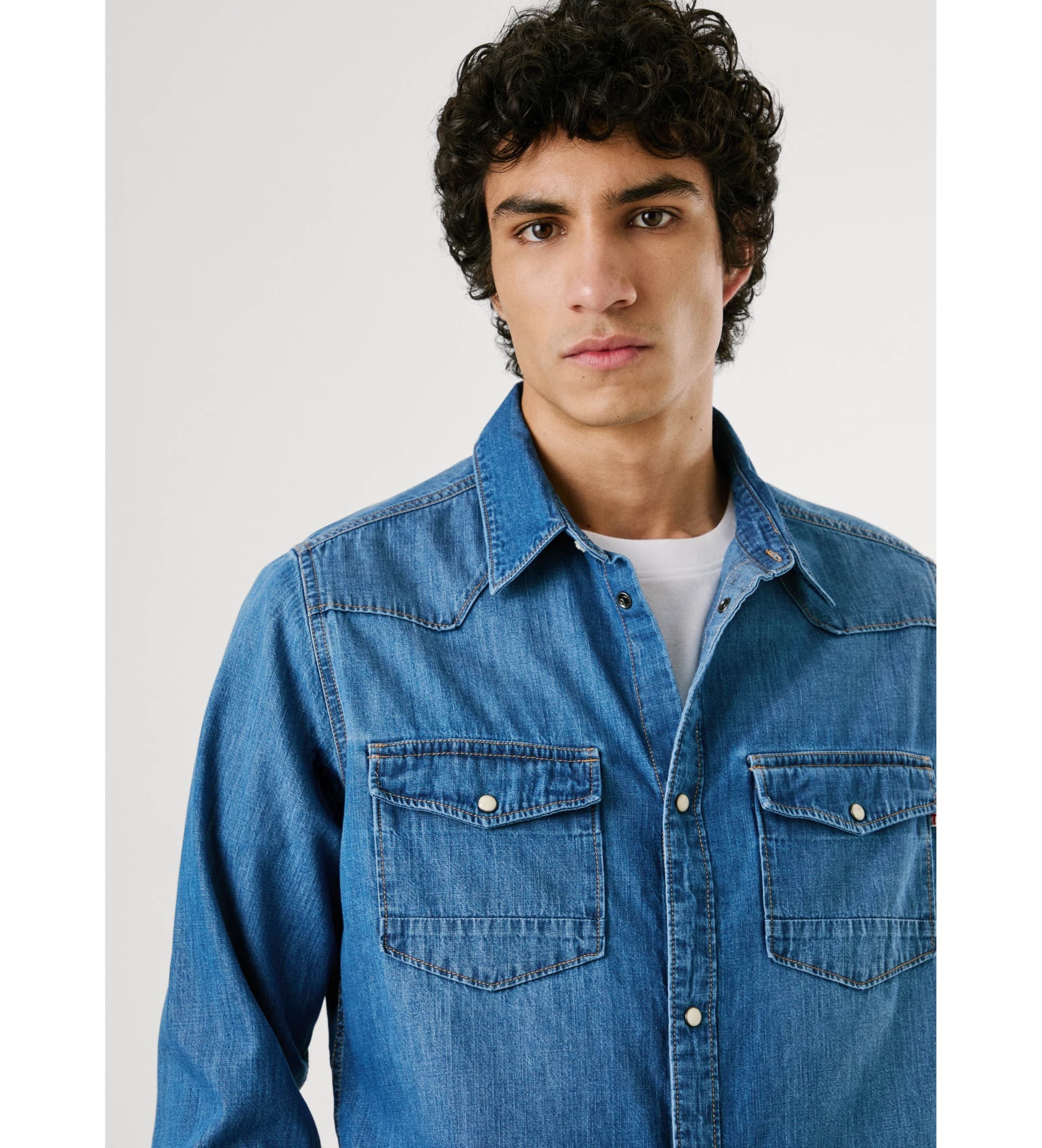 Pepe Jeans für Herren. PM3090804A4 Regular Shirt blau (XS), Lässig, Baumwolle, Denim, Langarm