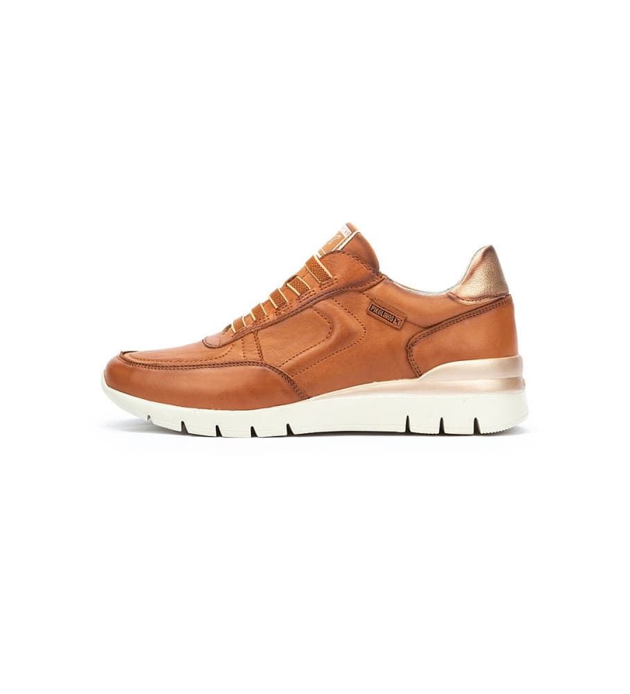 Pikolinosvoor vrouwen. W4R-6731 Bruine Cantabria Leren Sneakers (40), Leer, 3 tot 5 cm, Veters, Casual