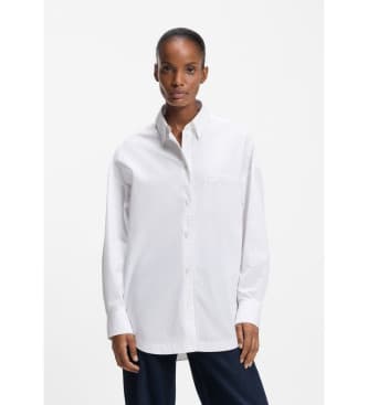 BOSSvoor vrouwen. 50553532 Bonsta overhemd wit (36), Klassiek, Lange mouwen, Stof