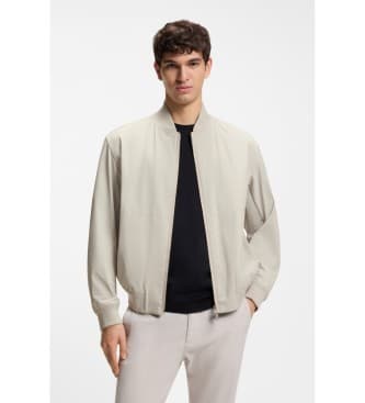 BOSSvoor mannen. 50556462 Regular Fit Jas Multi-stretch membraan beige (54), Casual, Polyamide, Lange mouwen