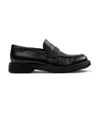 Campervoor mannen. K101001-001 Leren schoenen Norman zwart (42), Plat, Geen, Casual