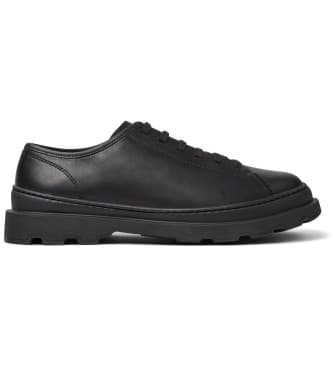Campervoor mannen. K101066-001 Brutus leren schoenen zwart (40), Leer, Plat, Veters, Casual