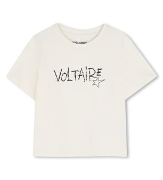Zadig & Voltairevoor meisjes. X60531 M.C. T-shirt wit (10Y= 138cm), Casual, Katoen, Korte mouwen, kinderkleding