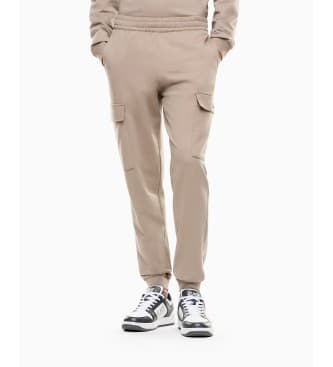 EA7voor mannen. 8NPP67_PJVRZ Core Identity Broek Bruin (XS), Casual, Sportief, Katoen, Running, Tennis/padels, Meerdere sporten