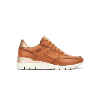 Pikolinosvoor vrouwen. W4R-6731 Bruine Cantabria Leren Sneakers (40), Leer, 3 tot 5 cm, Veters, Casual